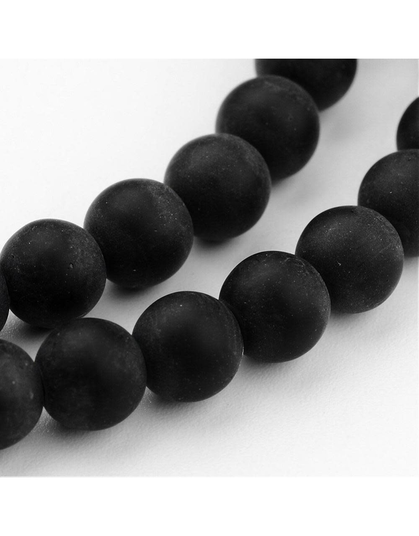 6mm Round  Jet Black Matte   x65
