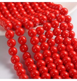 10mm Round   Opaque Red  x40