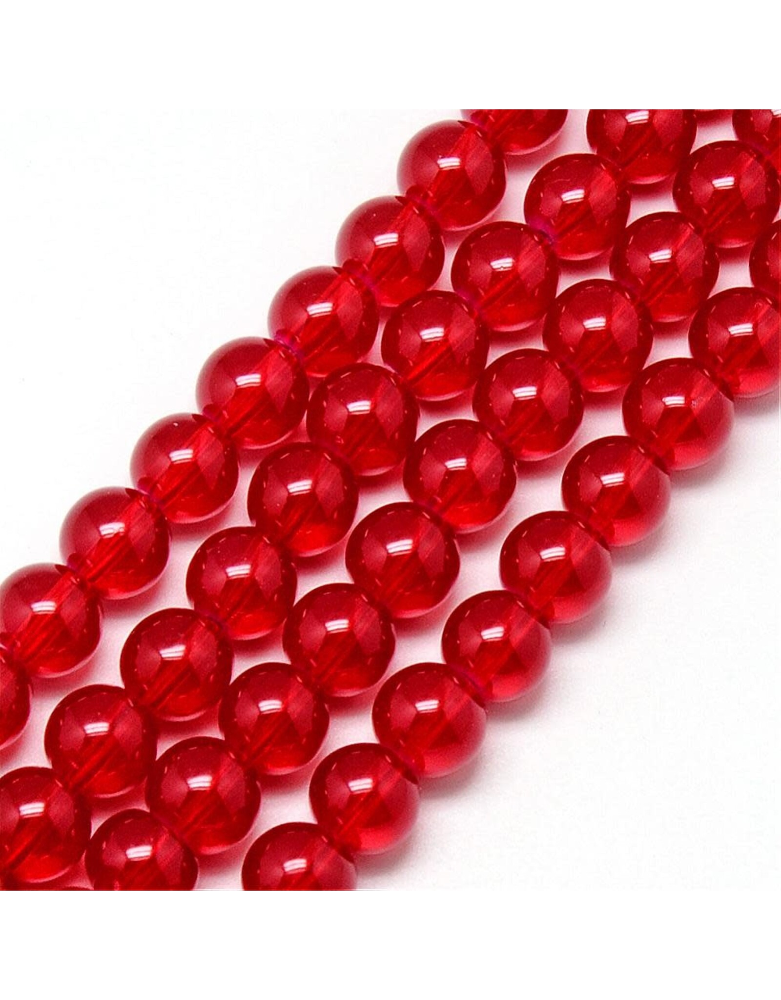 10mm Round   Transparent Red  x40 Dyed