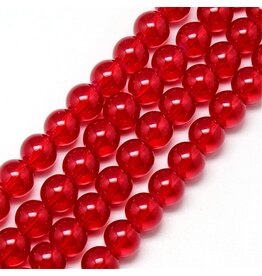 10mm Round   Transparent Red  x40 Dyed