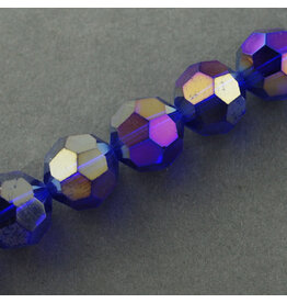 4mm Round  Transparent Cobalt Blue AB   x95