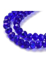 4x3mm Rondelle Transparent Cobalt Blue AB x125