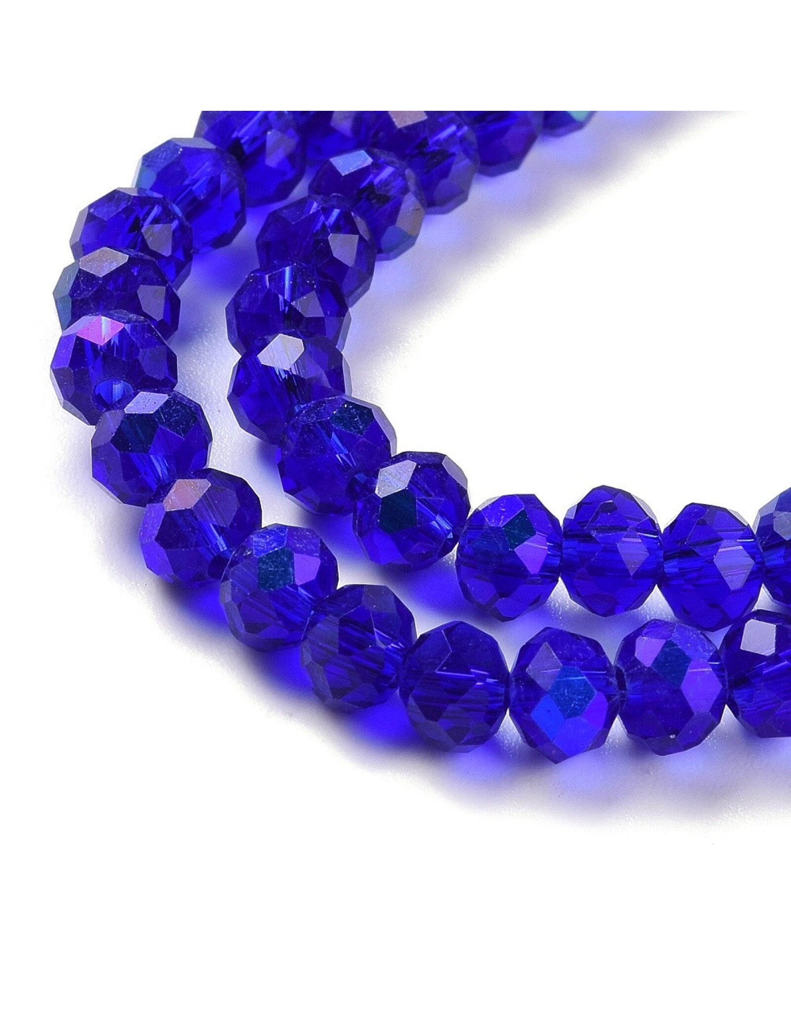 4x3mm Rondelle Transparent Cobalt Blue AB x125