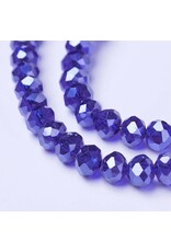 4x3mm Rondelle  Transparent Cobalt Blue Lustre   x120