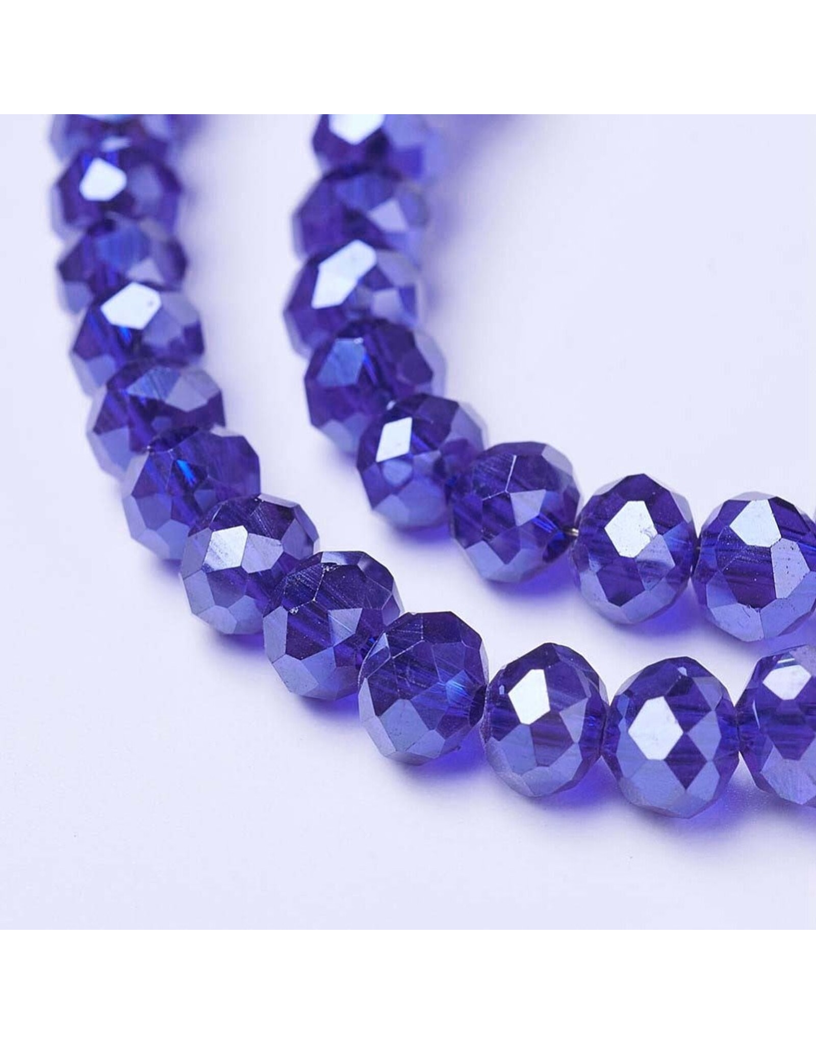 4x3mm Rondelle  Transparent Cobalt Blue Lustre   x120