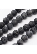 Labradorite Matte 4mm Black Grey  15” Strand  apprx 90 beads