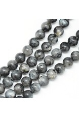 Labradorite  4mm Black Grey  15” Strand  apprx 90 beads
