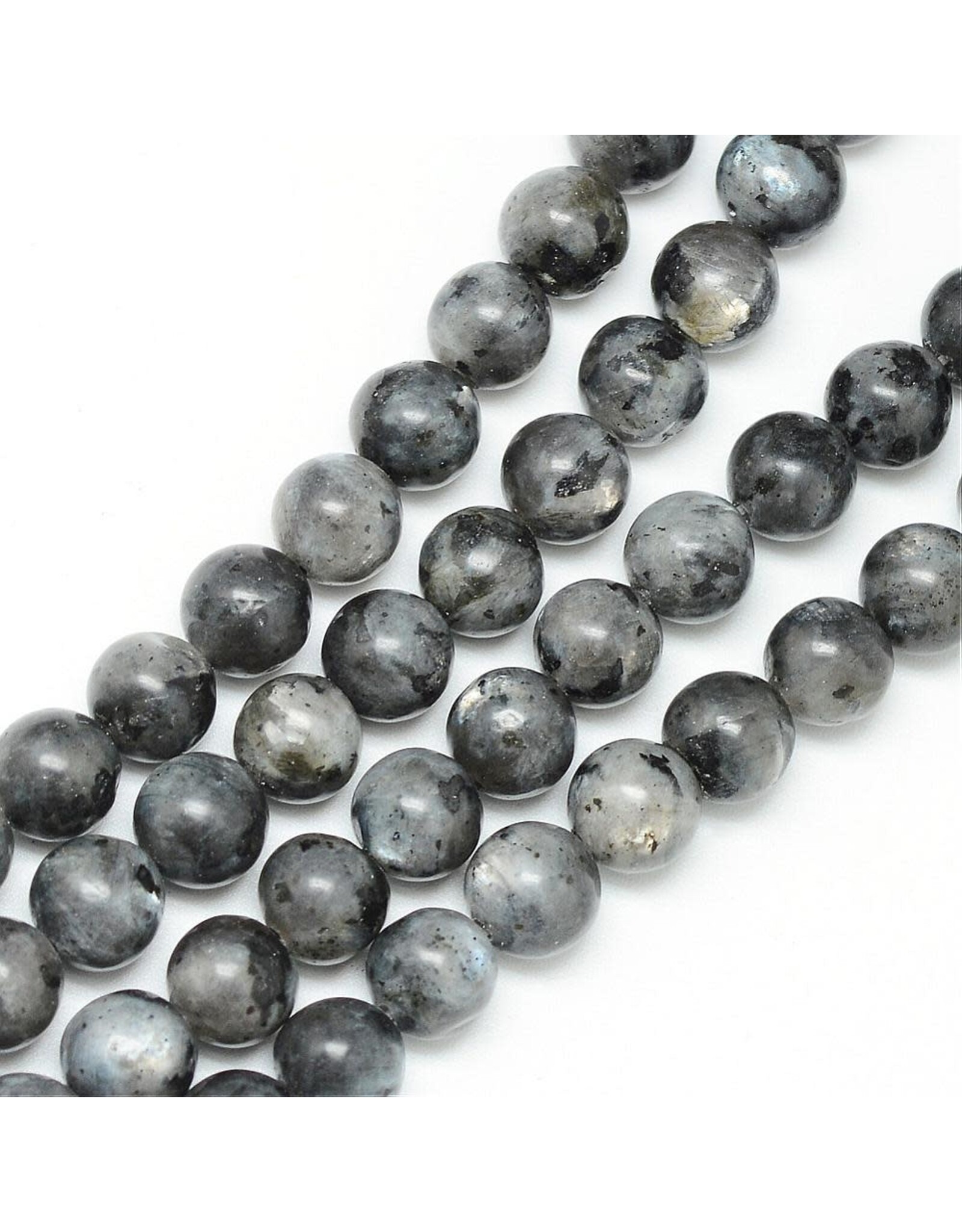 Labradorite 4mm Black Grey 15” Strand apprx 90 beads - Strung Out On Beads