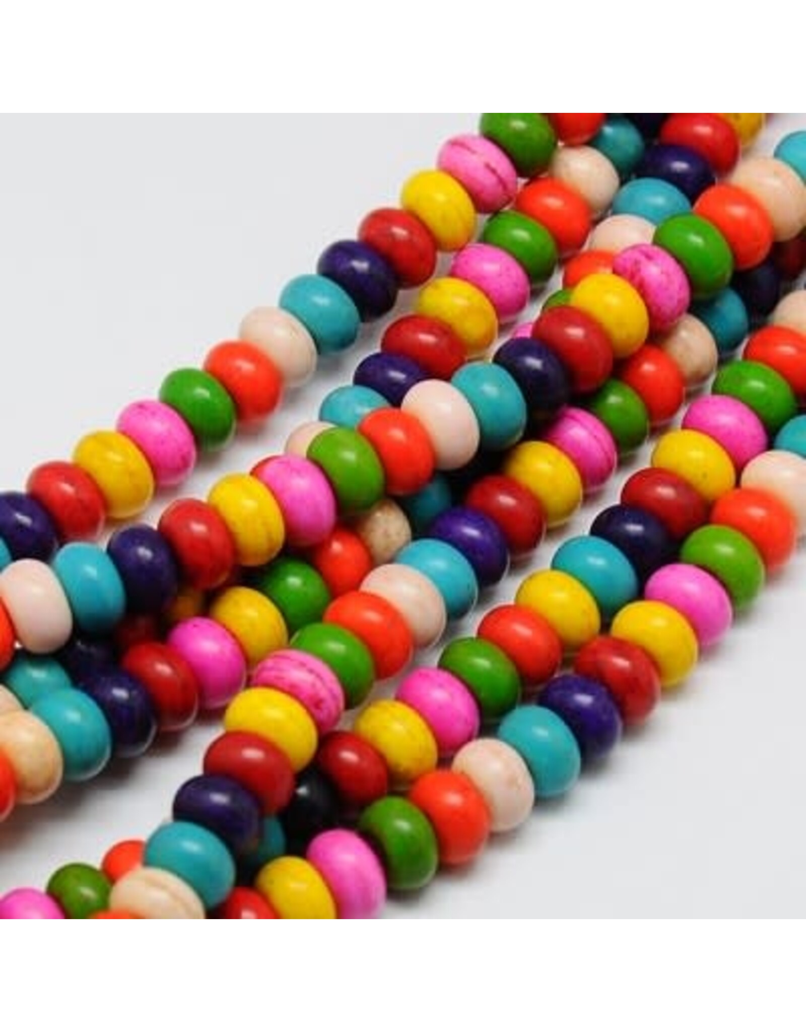 Synthetic Turquoise  Rondelle 6x4mm Mixed  approx  80 beads