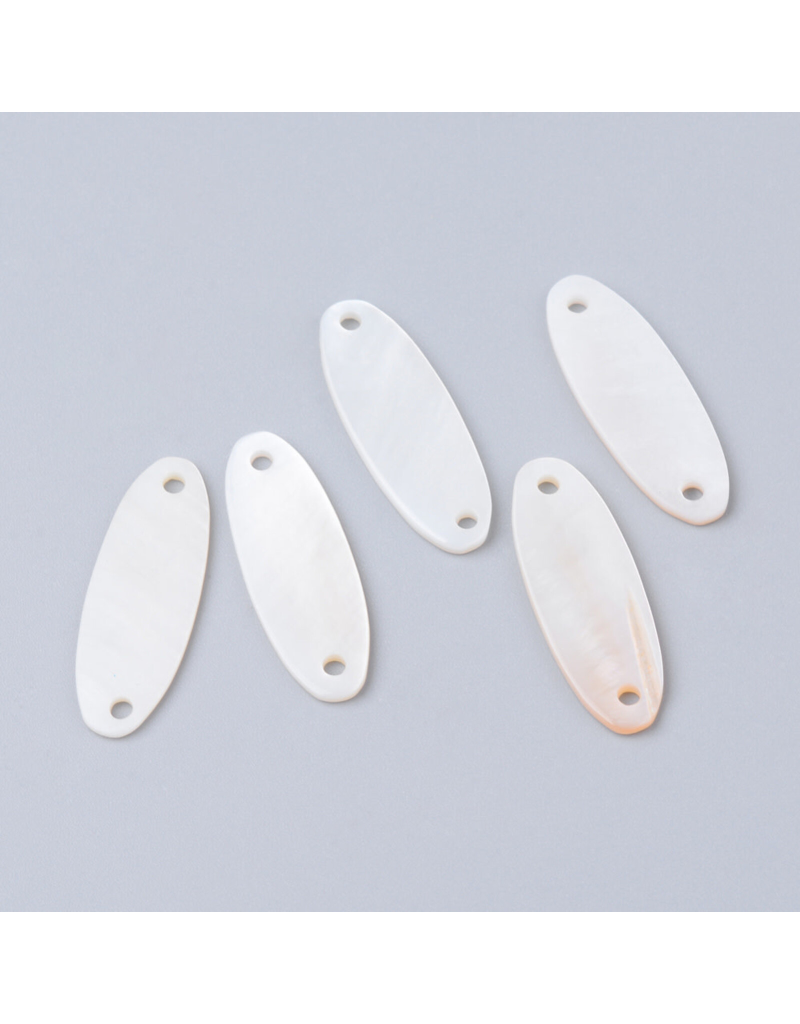 Shell Link 25x10mm Cream Brown White x10