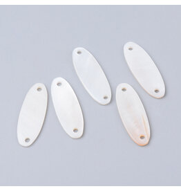 Shell Link 25x10mm Cream Brown White x10