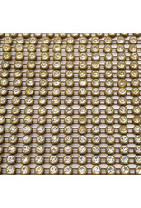 Rhinestone Banding 1 row  3.2mm (ss12)  Clear Antique Gold  x1 foot