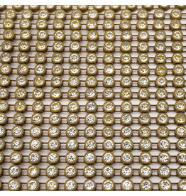Rhinestone Banding 1 row  3.2mm (ss12)  Clear Antique Gold  x1 foot