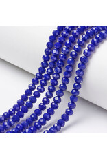 3.5x3mm Rondelle Opaque Blue  x100