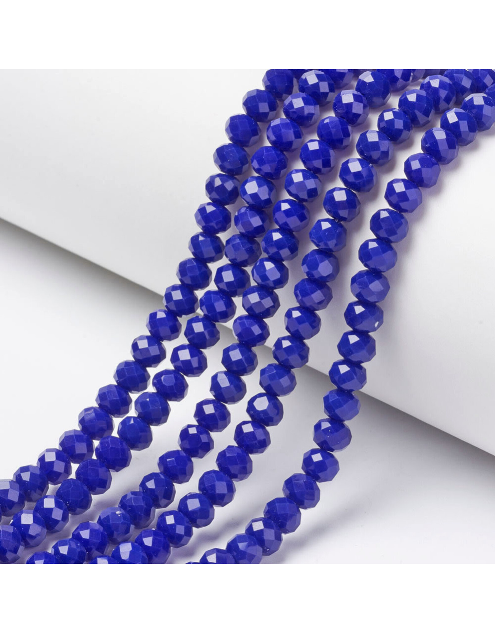 3.5x3mm Rondelle Opaque Blue  x100