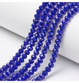 3.5x3mm Rondelle Opaque Blue  x100