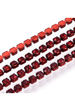 Rhinestone Banding 1 row 2mm  Siam/Red  x1 foot