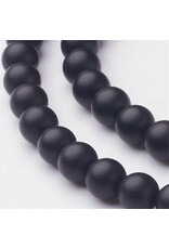 Agate  4mm Black Matte Grade "A"  15” Strand  approx  x90 Beads