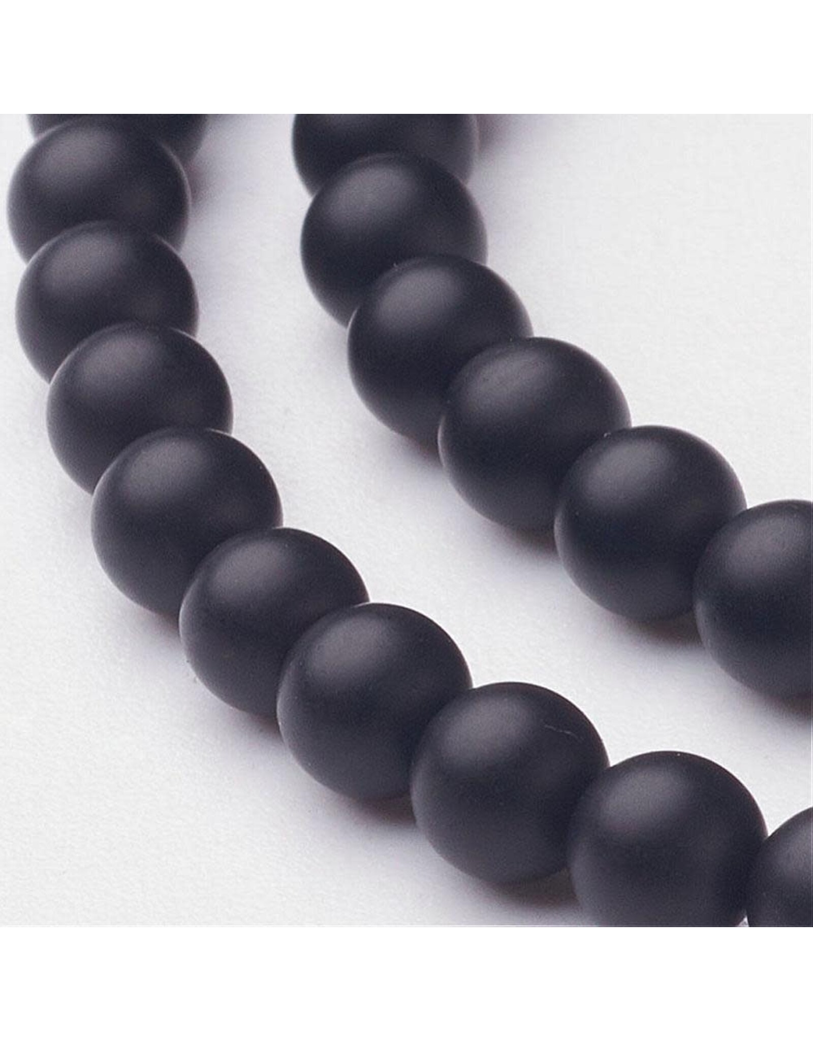 Agate  4mm Black Matte Grade "A"  15” Strand  approx  x90 Beads