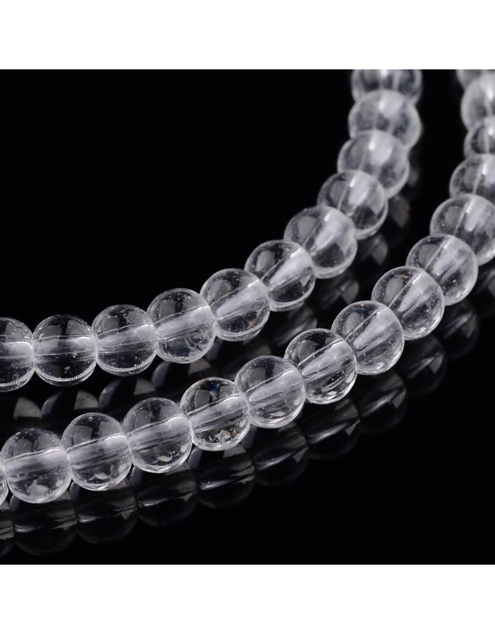 Round Glass  2mm Clear  Strand  apprx  x140 beads