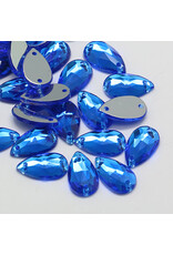 Drop Acrylic Cabochon 20x12mm Sapphire Blue  x4