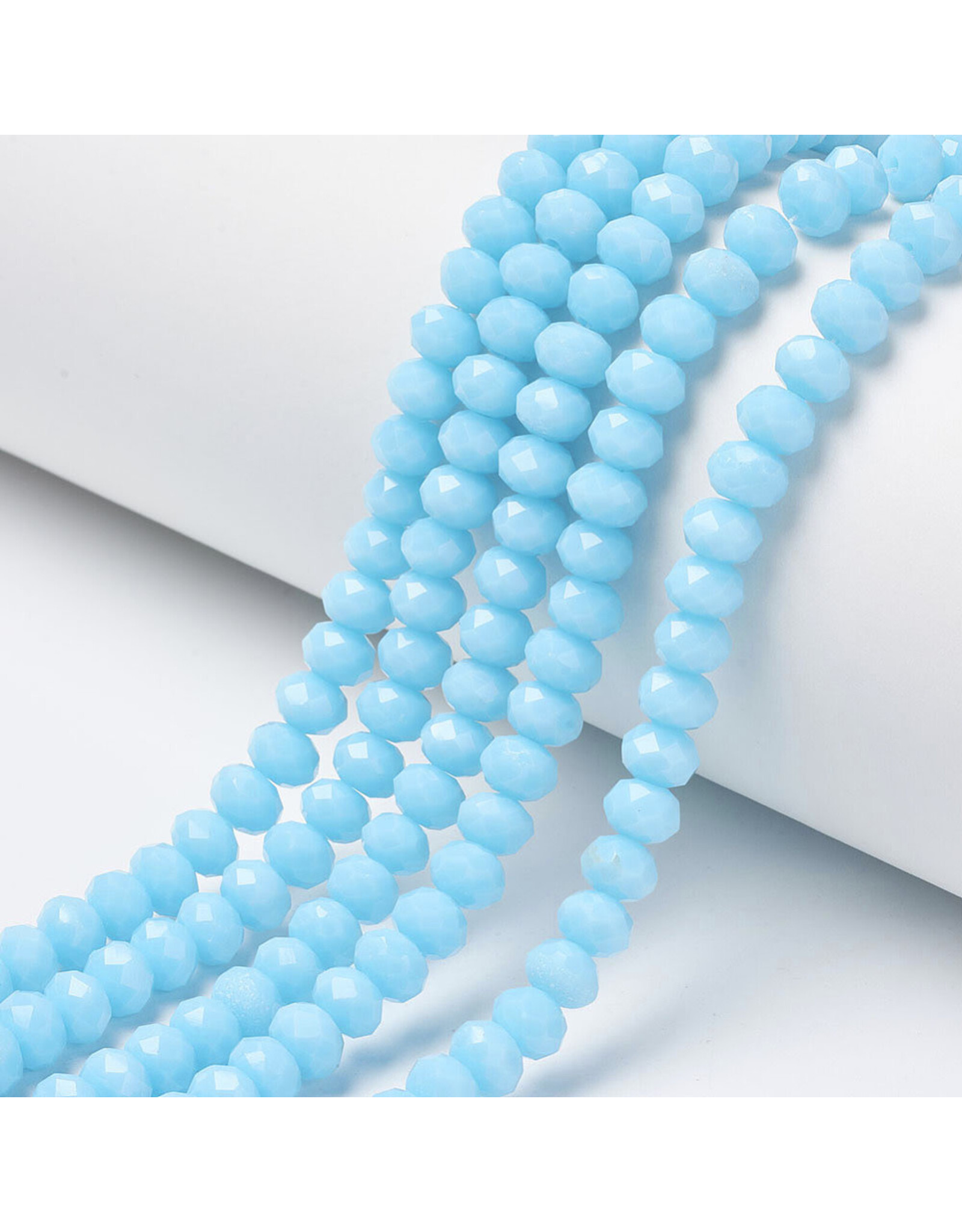 3.5x3mm Rondelle Opaque Light Blue  x100