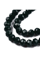 3.5x3mm Rondelle Opaque Dark Green  x100