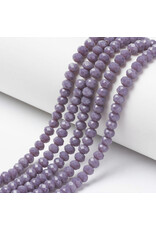 3.5x3mm Rondelle Opaque Mauve Purple  x100