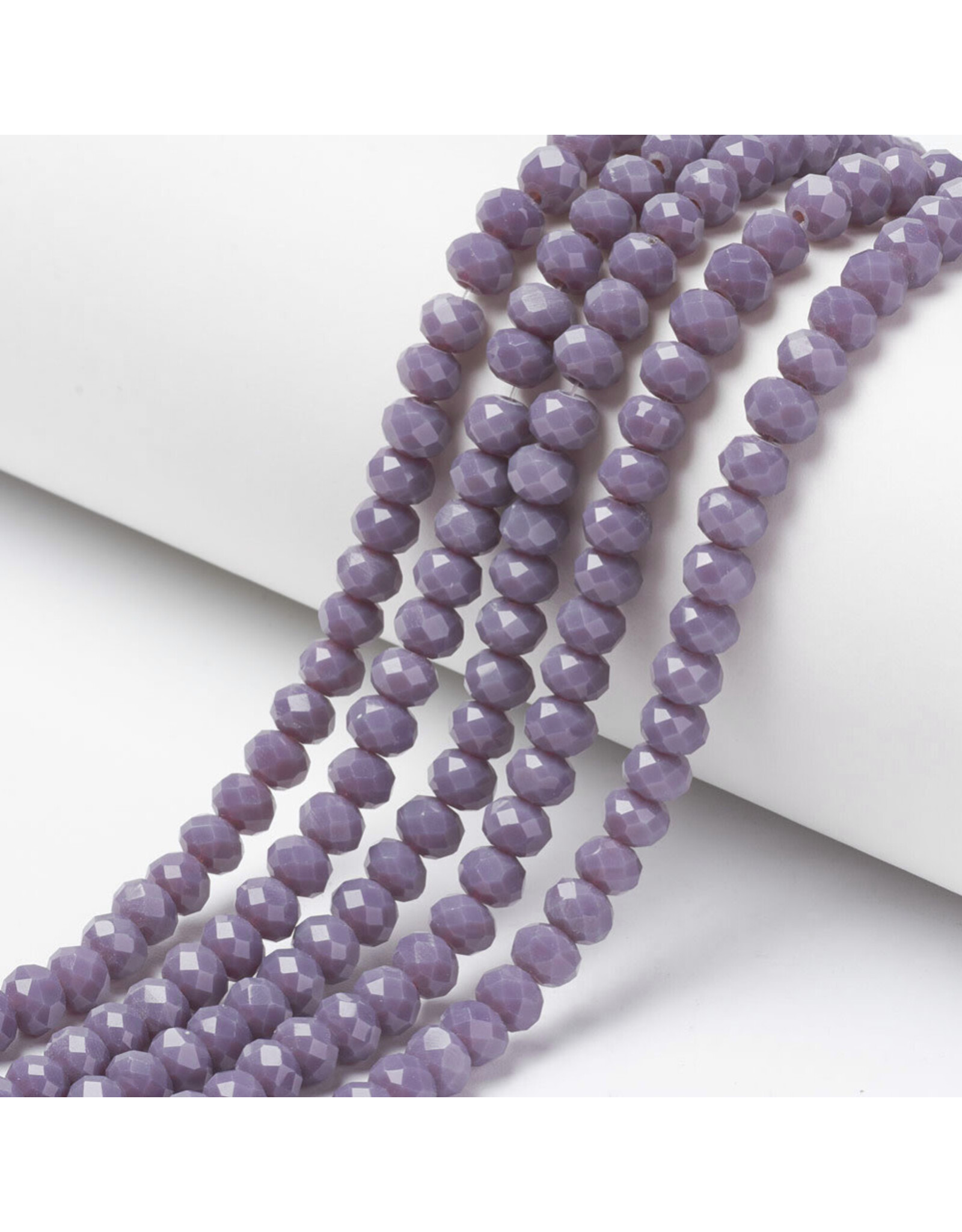 3.5x3mm Rondelle Opaque Mauve Purple  x100