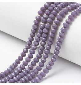 3.5x3mm Rondelle Opaque Mauve Purple  x100