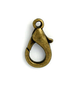 Lobster Clasp 10mm Antique Brass x50 NF