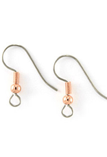 Ear Wire 15mm Stainless with Copper Ball x50 NF