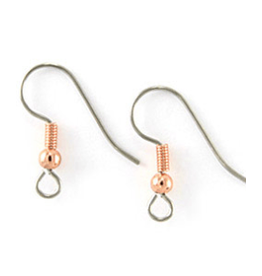 Ear Wire 15mm Stainless with Copper Ball x50 NF