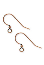 Ear Wire 15mm with  2mm Ball Antique Copper  x50 NF