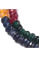 Malaysia Jade Dyed 4x3mm Multi Colour   15” Strand  apprx 120 beads