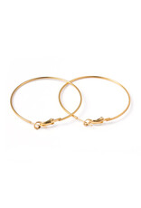 Earring Hoops  45mm Gold Colour  x6   NF