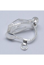 Clip On Earring With Loop Silver