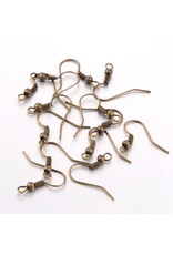 Ear Wire Ball & Spring 18x.8mm  Antique Brass NF