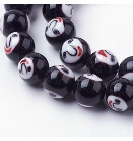 10mm Round  Face  White and  Black  x10