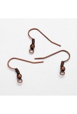 Ear Wire Ball & Spring 18x.8mm  Antique Copper  NF