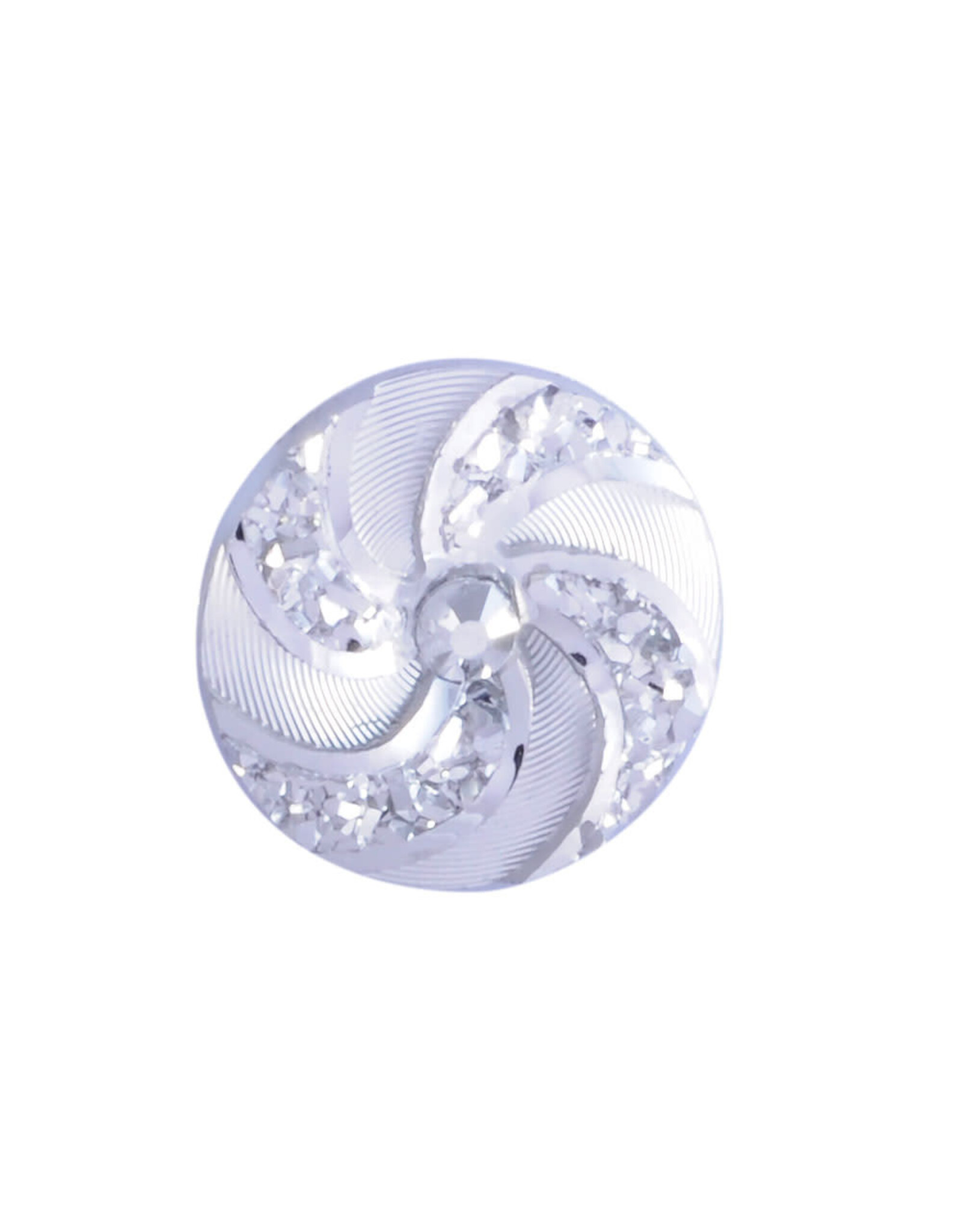Swirl Round Resin Cabochon 16x3mm Silver
