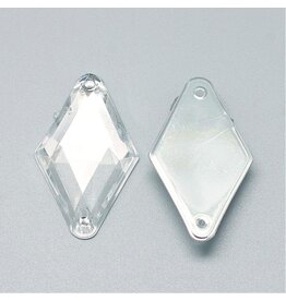 Rhombus Acrylic Cabochon 31x18mm Clear