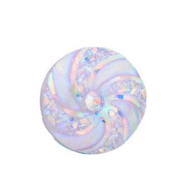 Swirl Round Resin Cabochon 16x3mm Light Purple AB