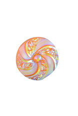 Swirl Round Resin Cabochon 16x3mm Orange AB