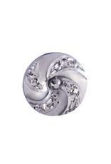 Swirl Round  Resin Cabochon 16x3mm  Silver