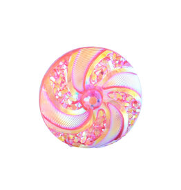 Swirl Round Resin Cabochon 16x3mm Light Violet AB