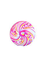 Swirl Round Resin Cabochon 16x3mm Magenta Pink AB