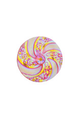 Swirl Round Resin Cabochon 16x3mm Pink AB