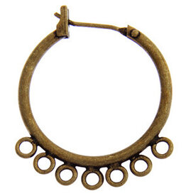 Earring Hoop Link 1 to 7  22mm Antique Brass x2