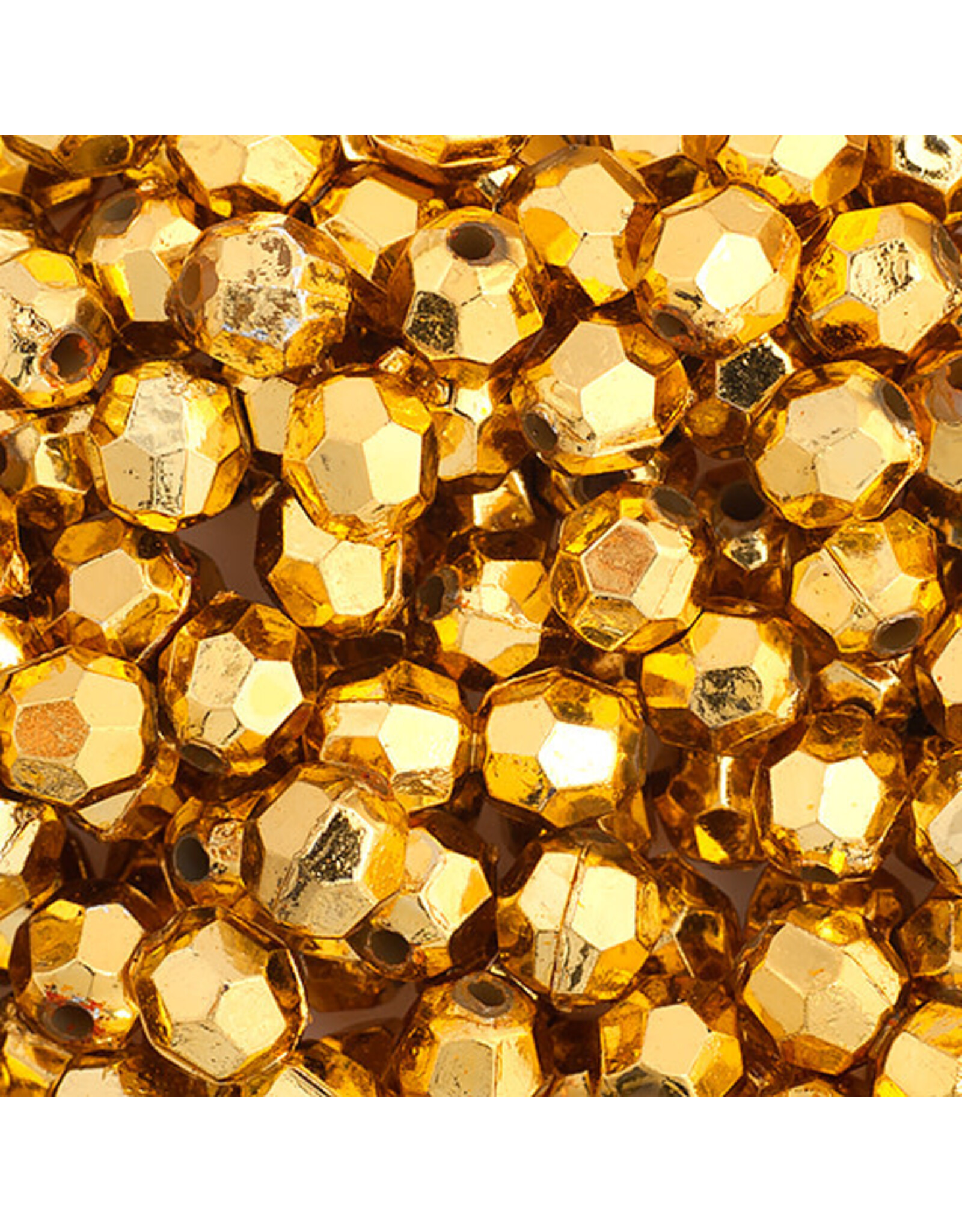Faceted Round  6mm Gold  x500